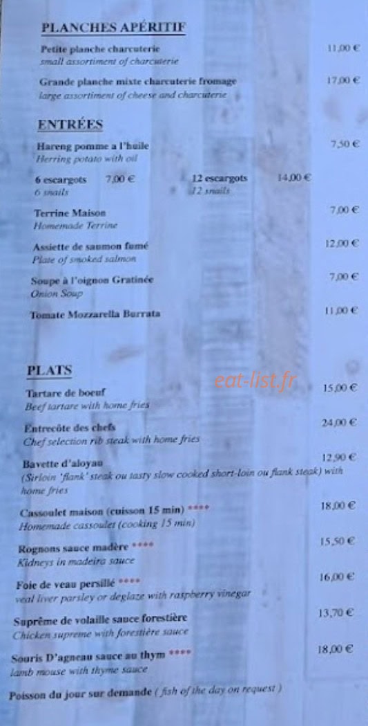 Le Tendance — carte page 1