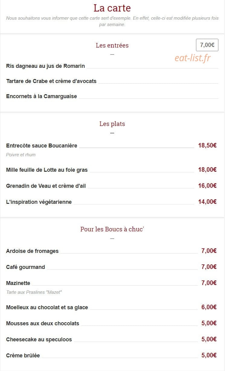 Les Pitchouns — carte page 1