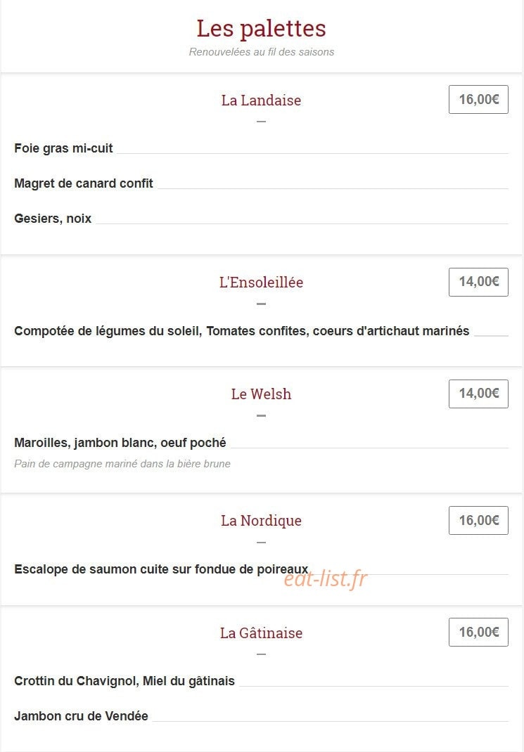 Les Pitchouns — carte page 2