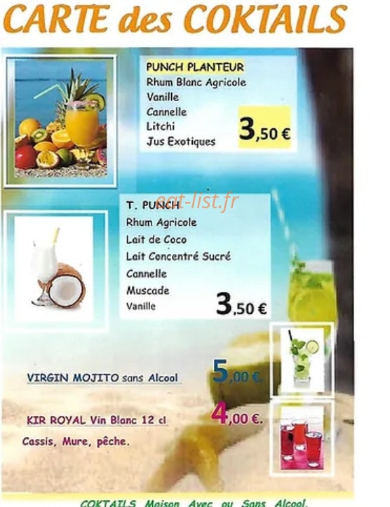 Les saveurs D'ailleurs — carte page 1