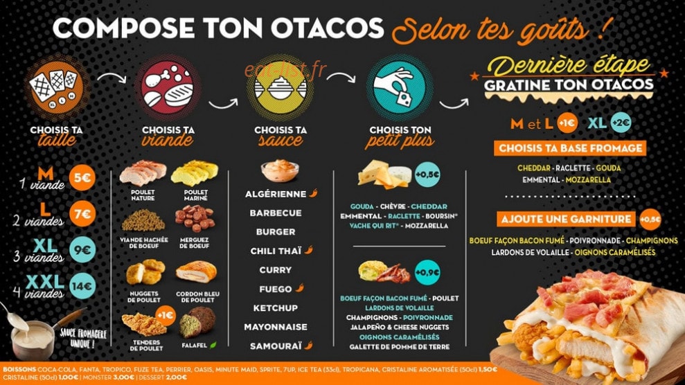 O'Tacos — carte page 1