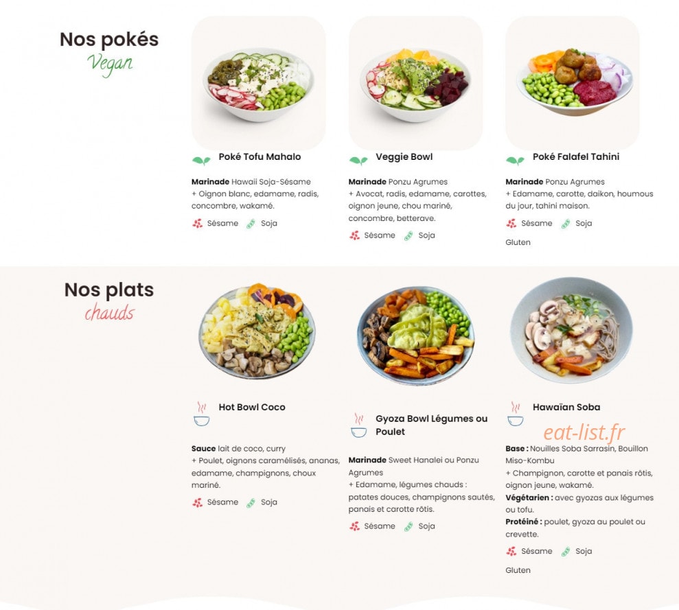 Poke Bar — carte page 2