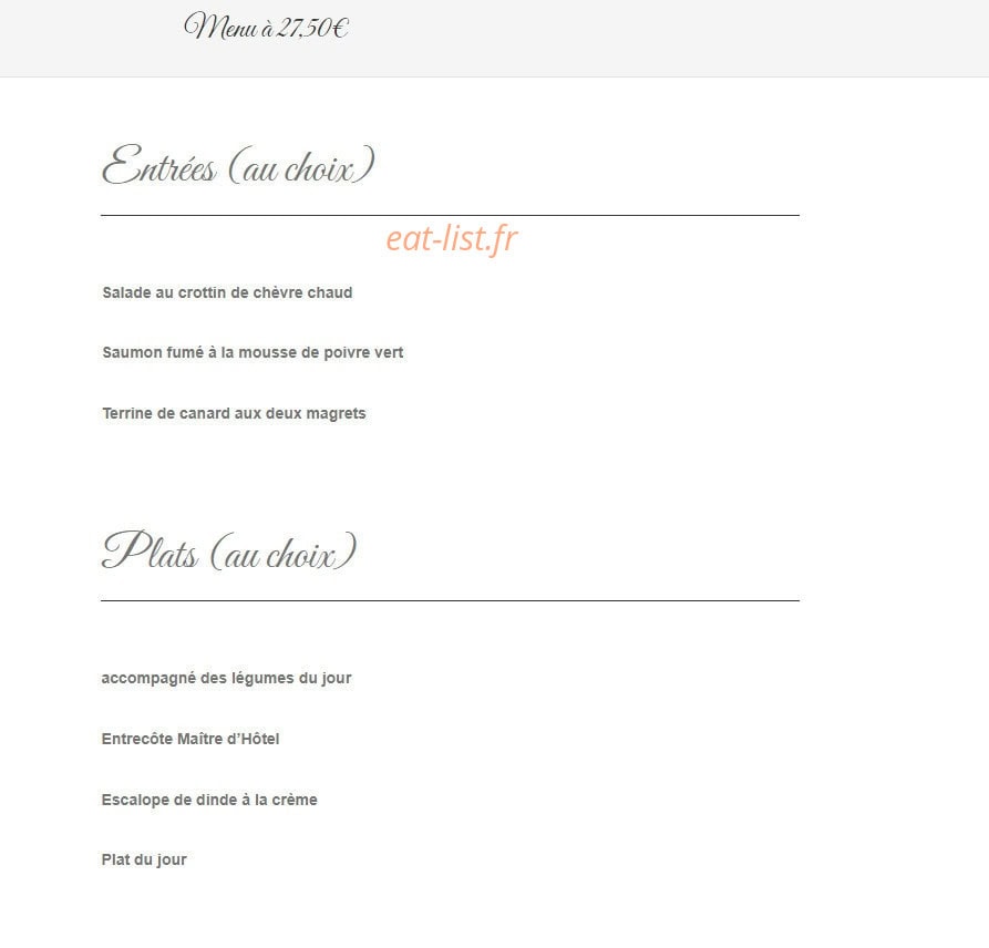 Restaurant du Château — carte page 8