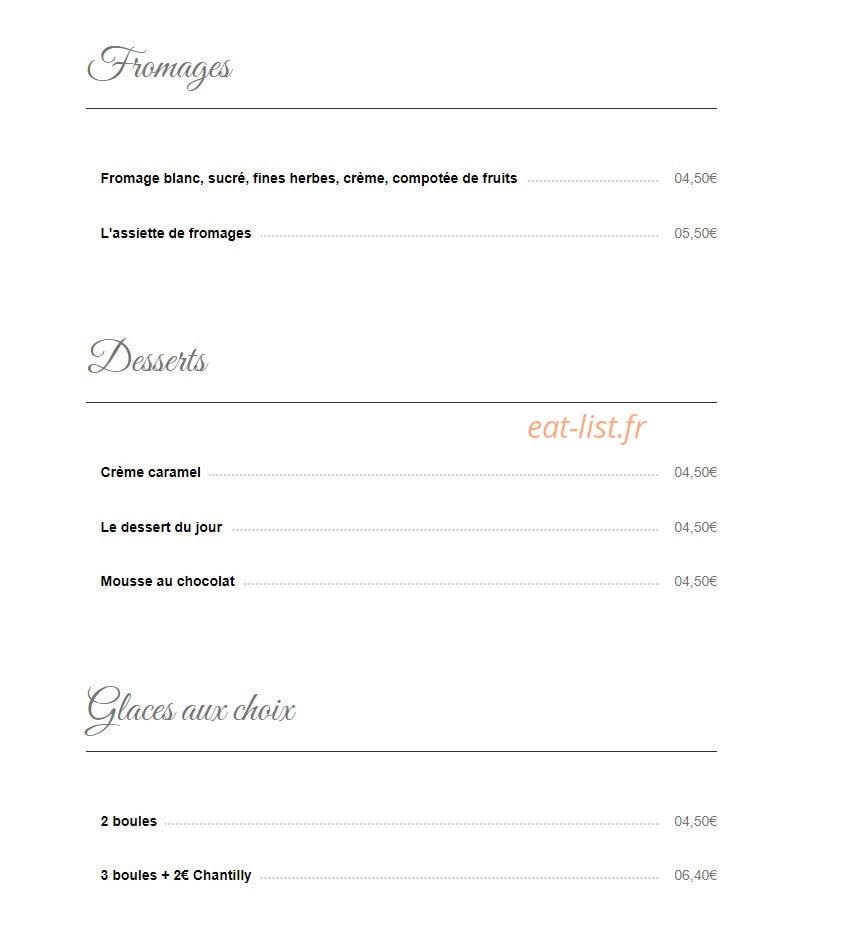 Restaurant du Château — carte page 10