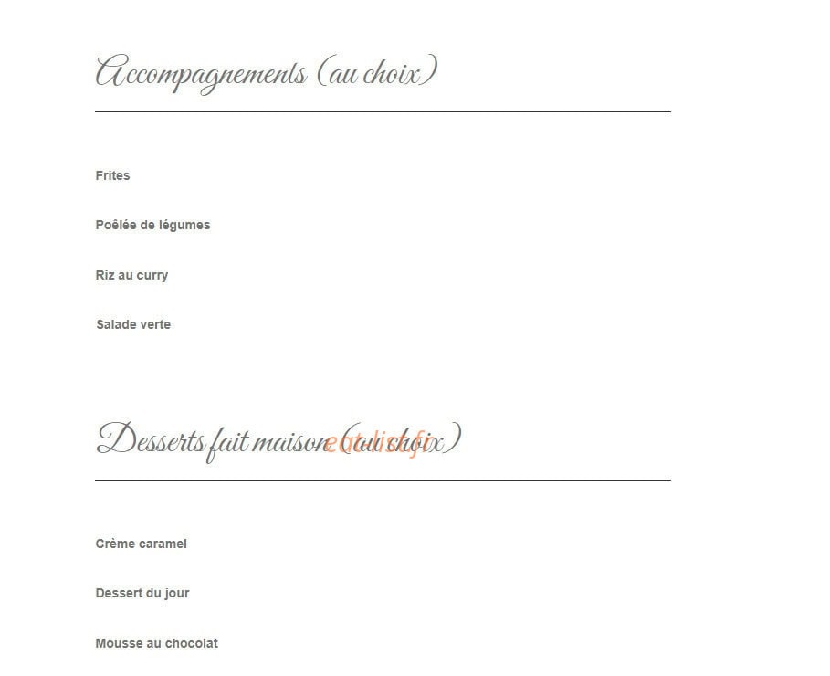 Restaurant du Château — carte page 7