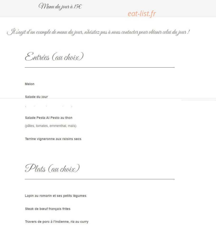 Restaurant du Château — carte page 5