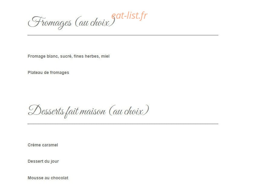 Restaurant du Château — carte page 9