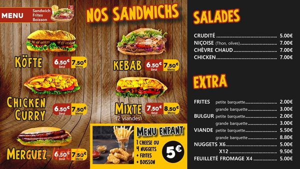 Mr Kebab — carte page 1