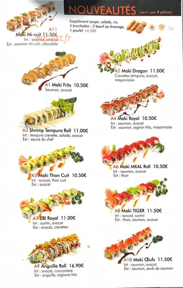 Carte et menu de Sushi Yummy à Ferrières-en-Gâtinais — Les nouveautés