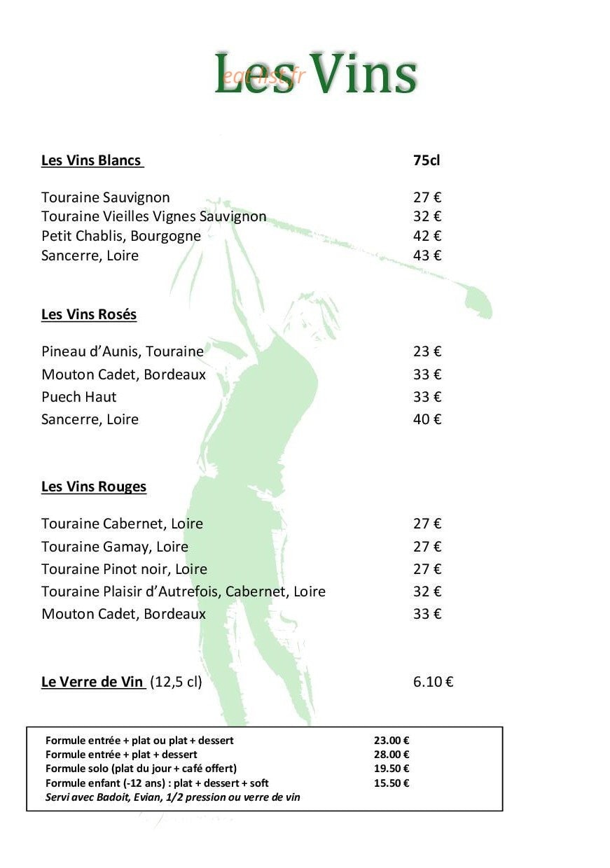 La Brasserie — carte page 1