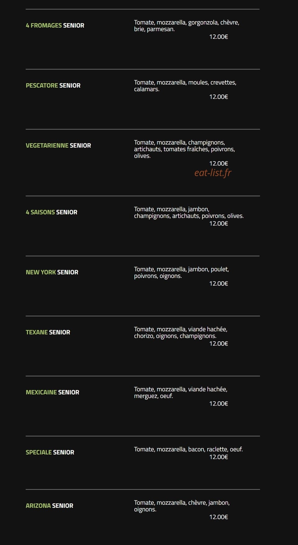 Andiamo Pizza — carte page 7