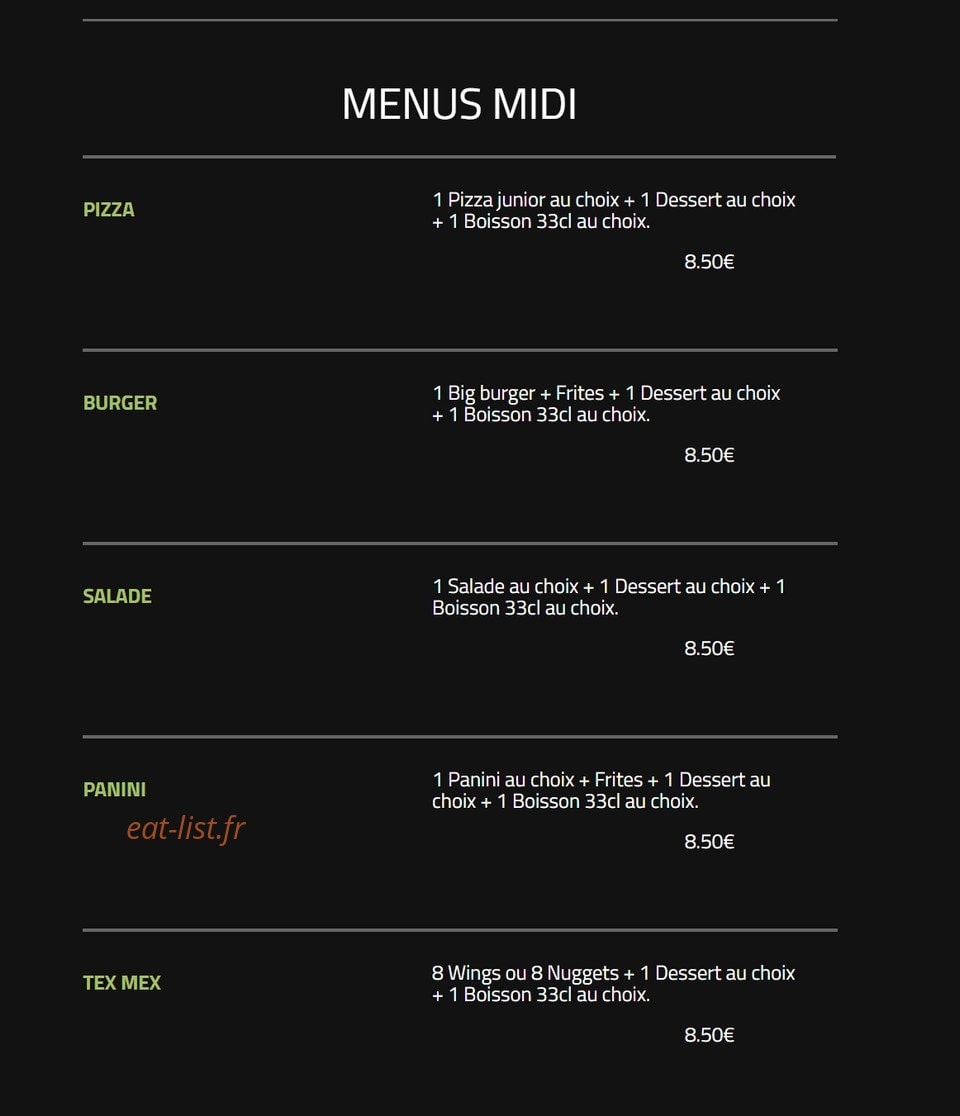 Andiamo Pizza — carte page 2
