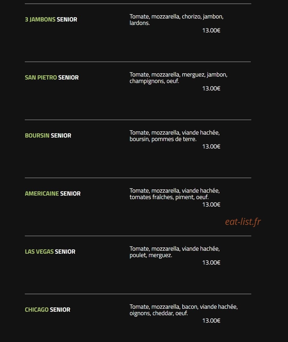 Andiamo Pizza — carte page 8