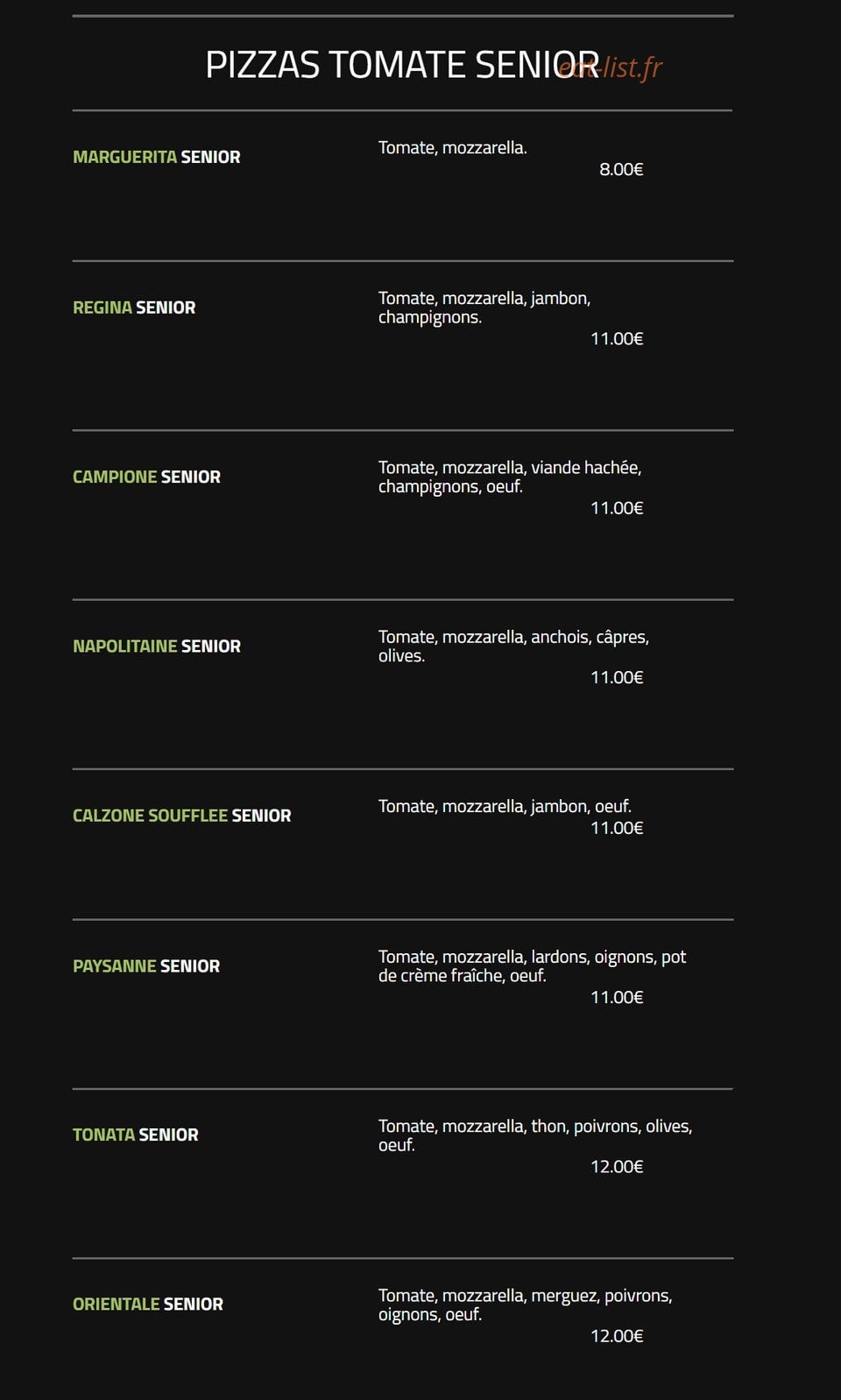 Andiamo Pizza — carte page 6