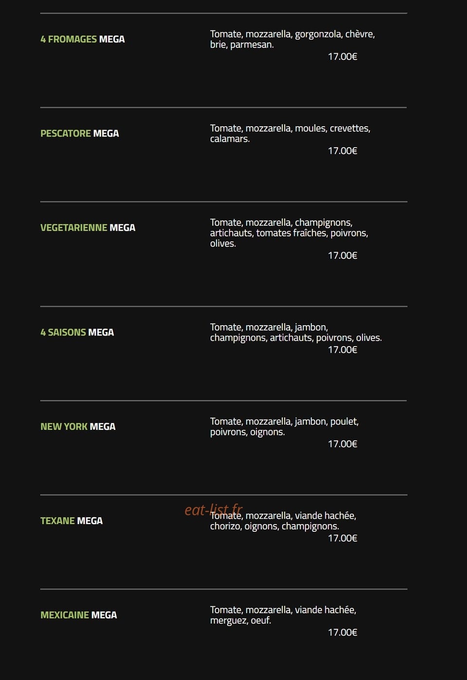 Andiamo Pizza — carte page 10