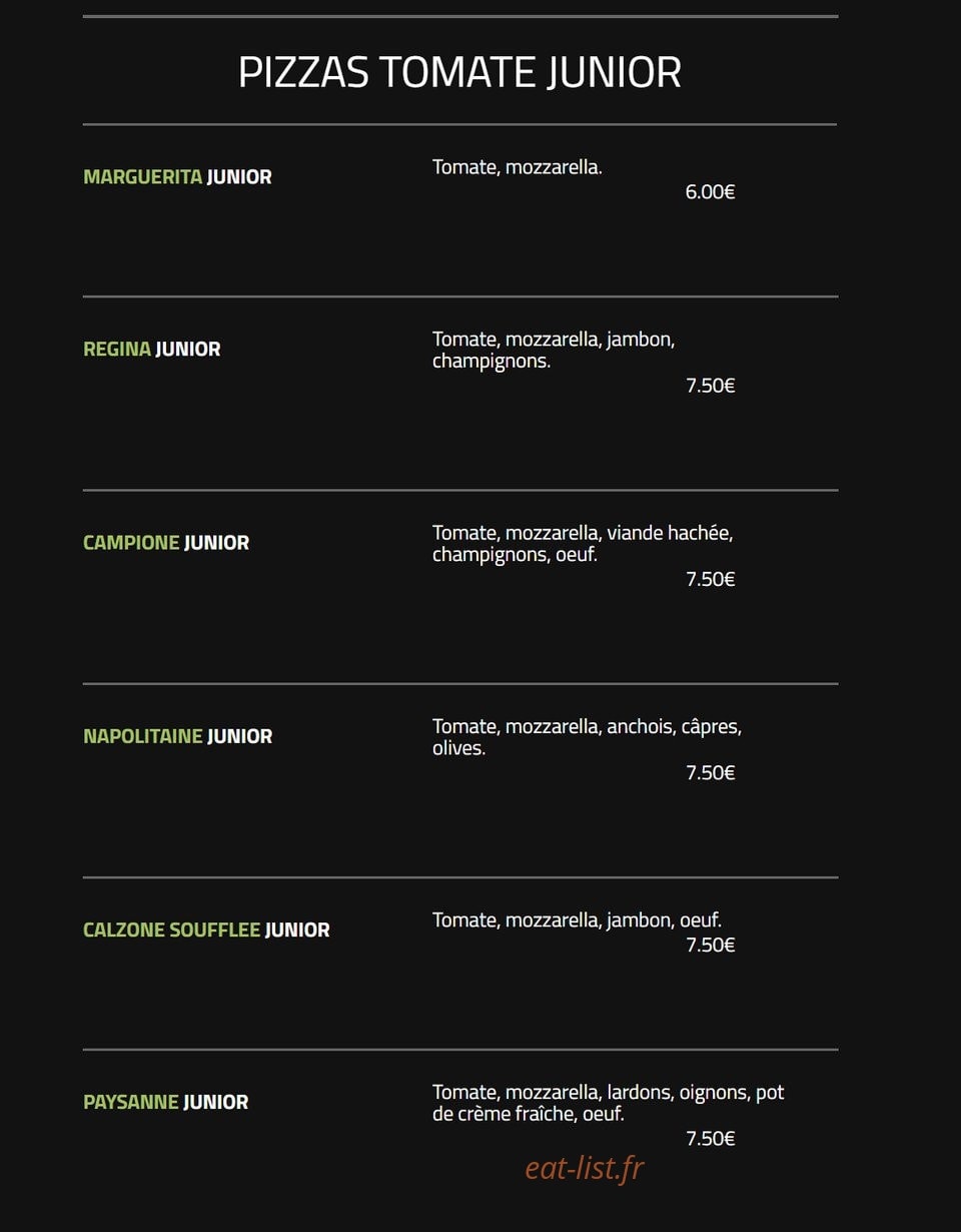 Andiamo Pizza — carte page 3