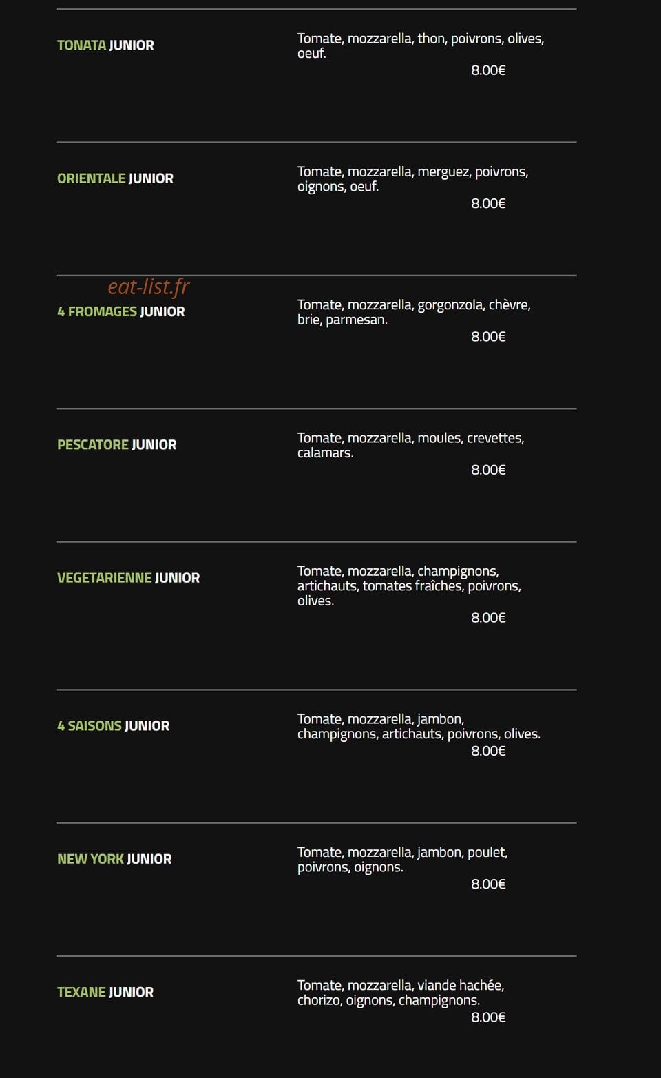 Andiamo Pizza — carte page 4