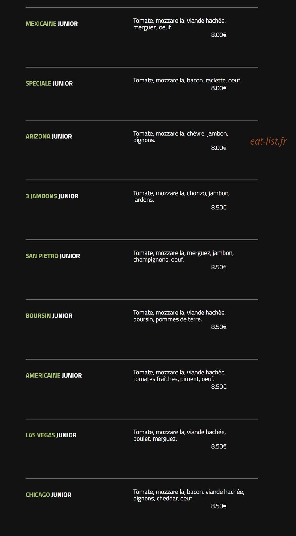 Andiamo Pizza — carte page 5