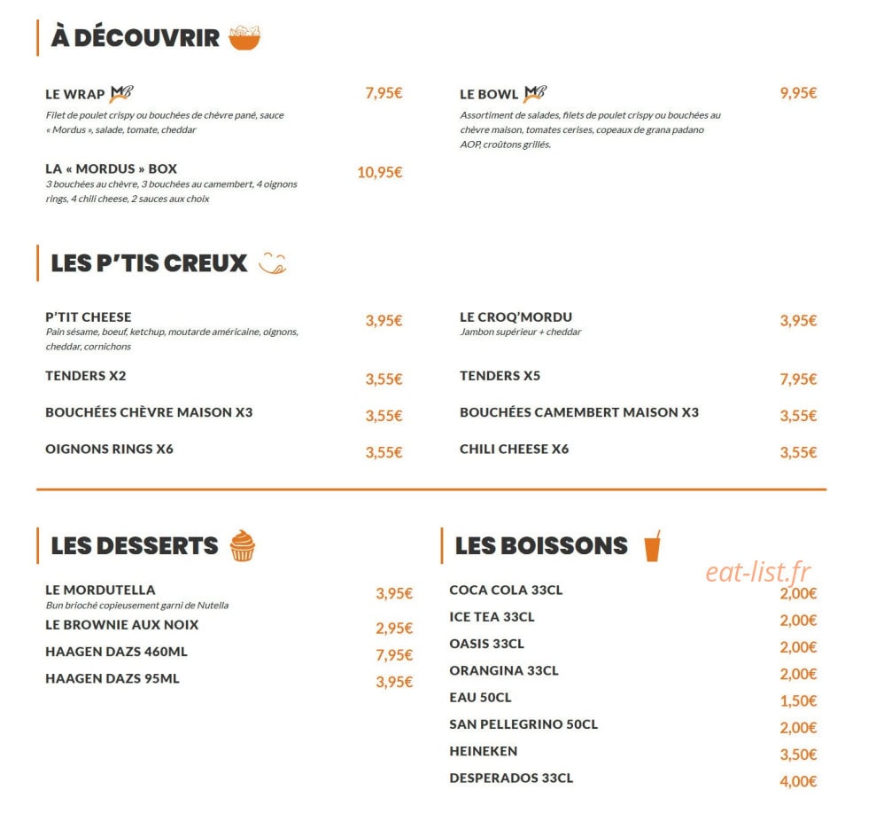 Les Mordus du Burger — carte page 2
