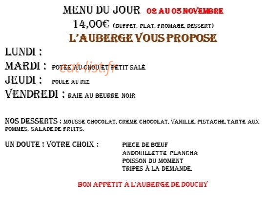 L'Auberge du Terroir — carte page 3