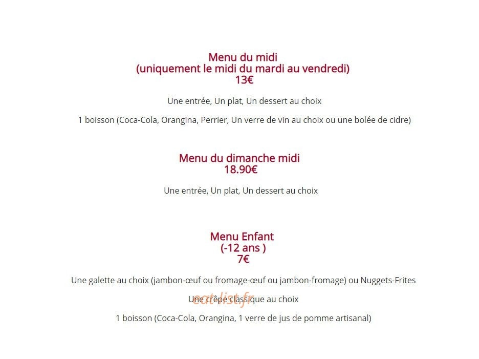 Auberge du Cheval Rouge — carte page 4