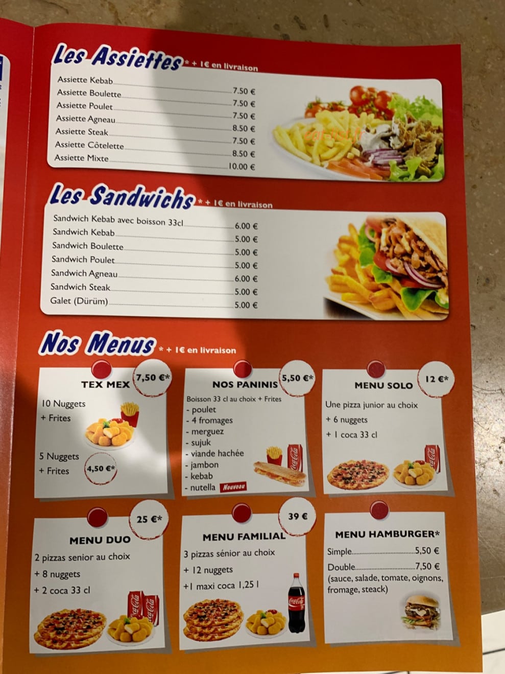 Kebabland and  Pizza — carte page 3