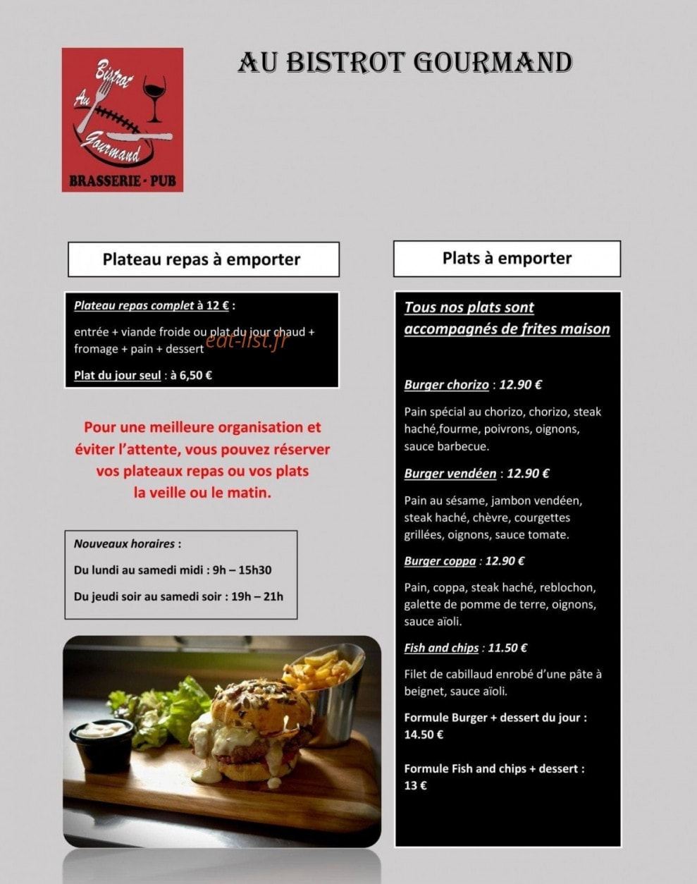 Au Bistrot Gourmand — carte page 2