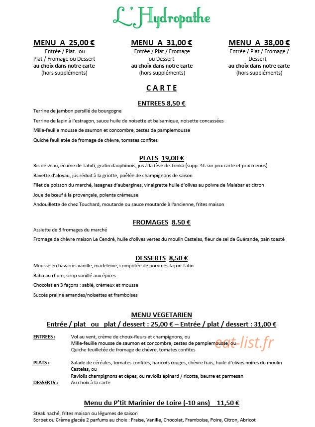 L'Hydropathe — carte page 1