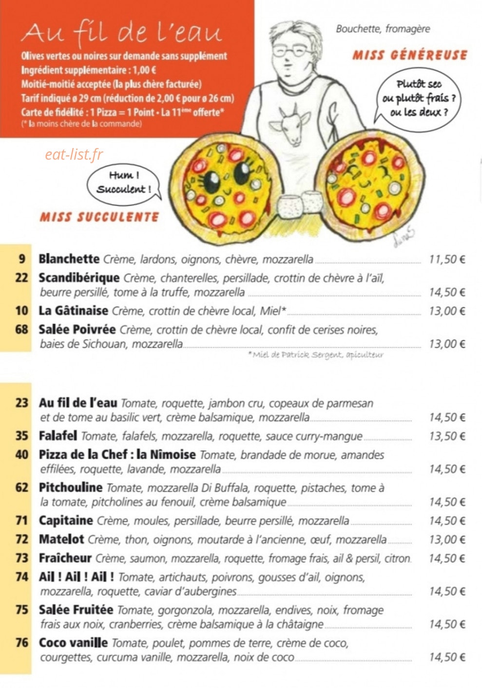 Pizza au fil de l'eau — carte page 2