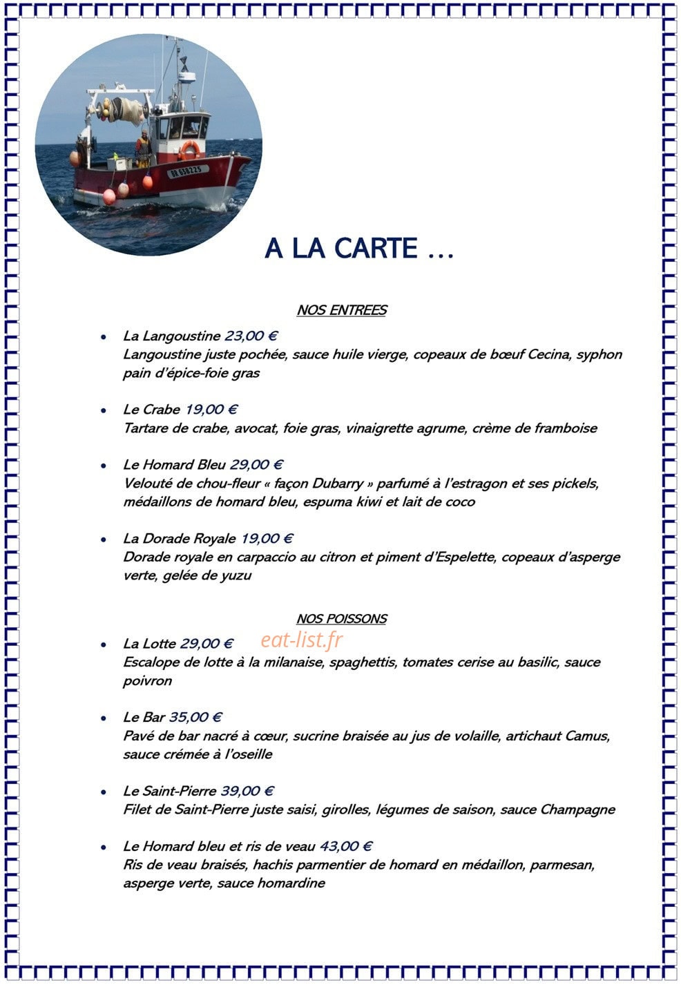 Le Chalut — carte page 2