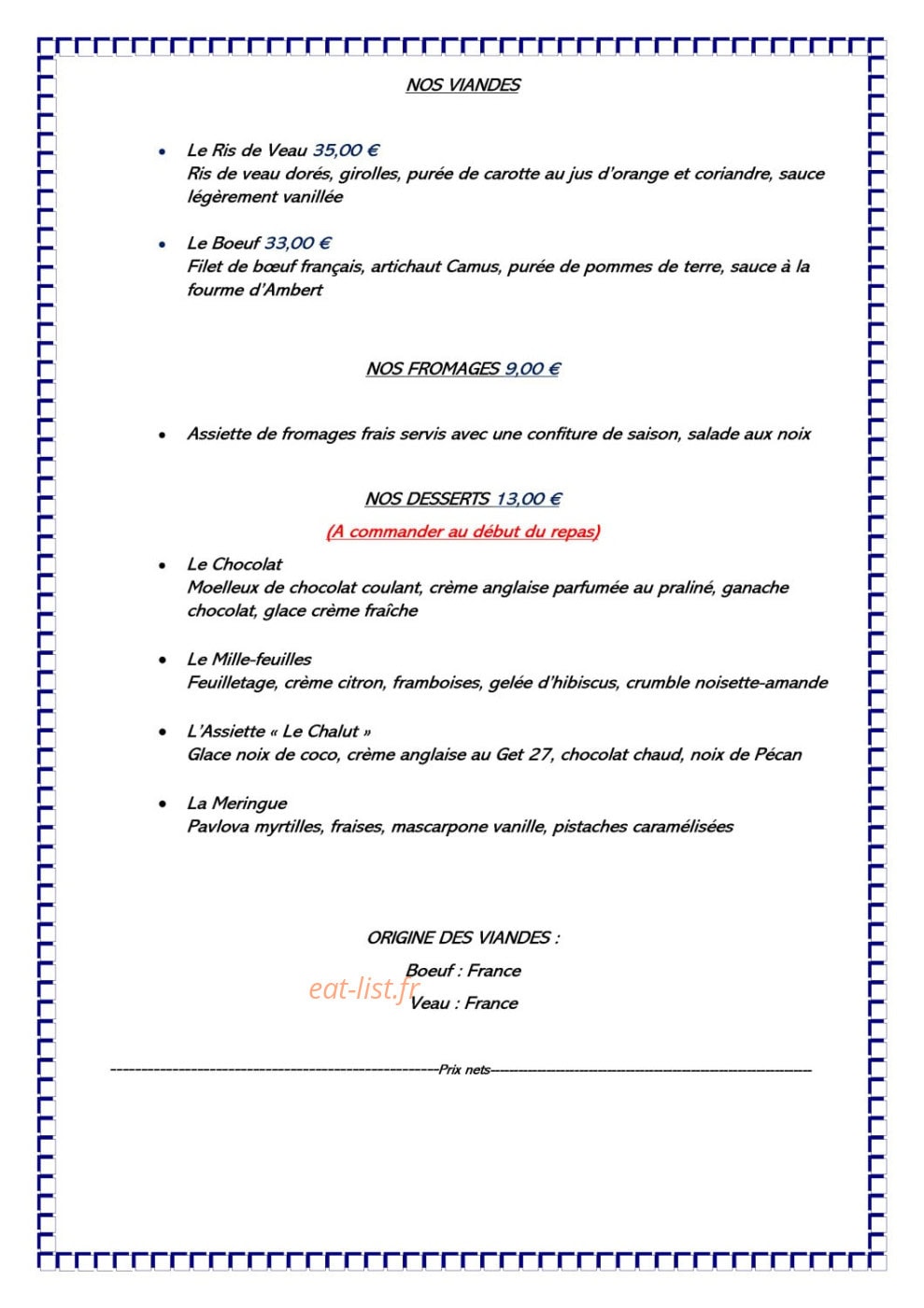Le Chalut — carte page 3