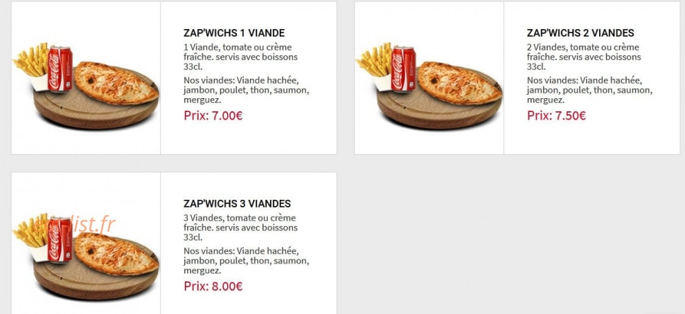 Rapido's Pizza — carte page 5