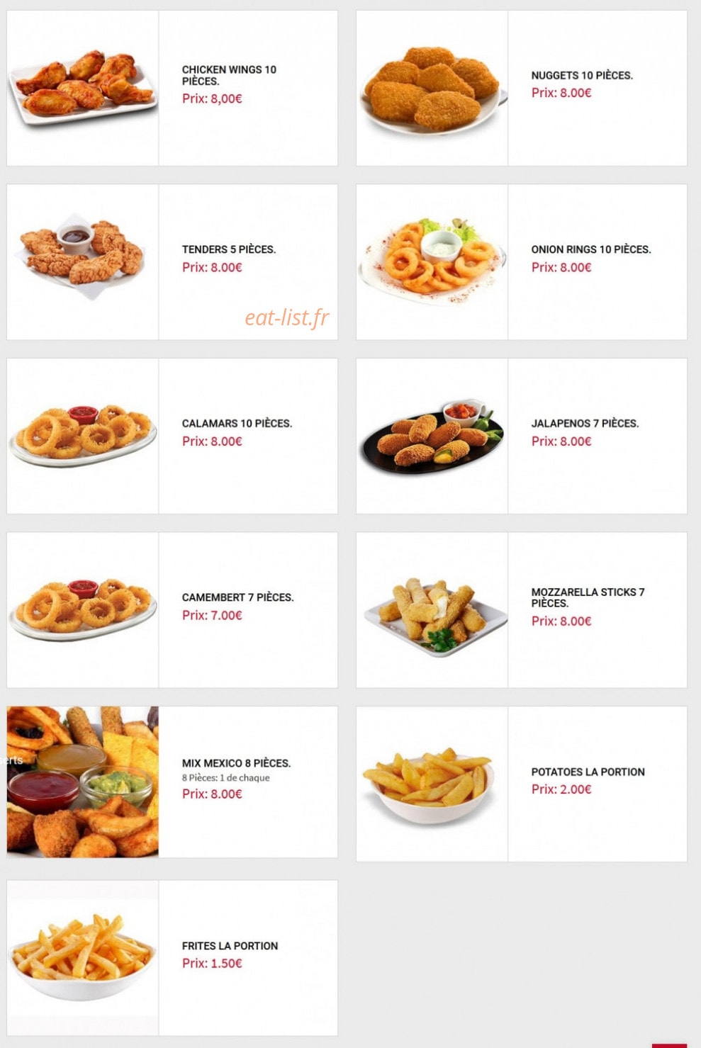 Rapido's Pizza — carte page 7