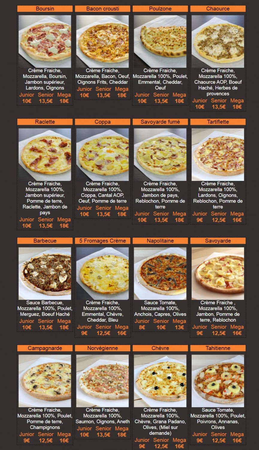 Hop'la Pizza — carte page 4