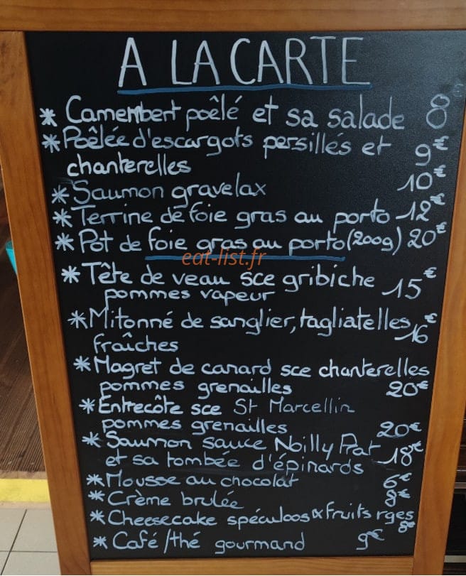 Auberge de Nesploy — carte page 1