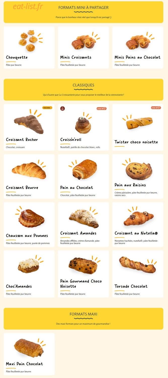La Croissanterie — carte page 6