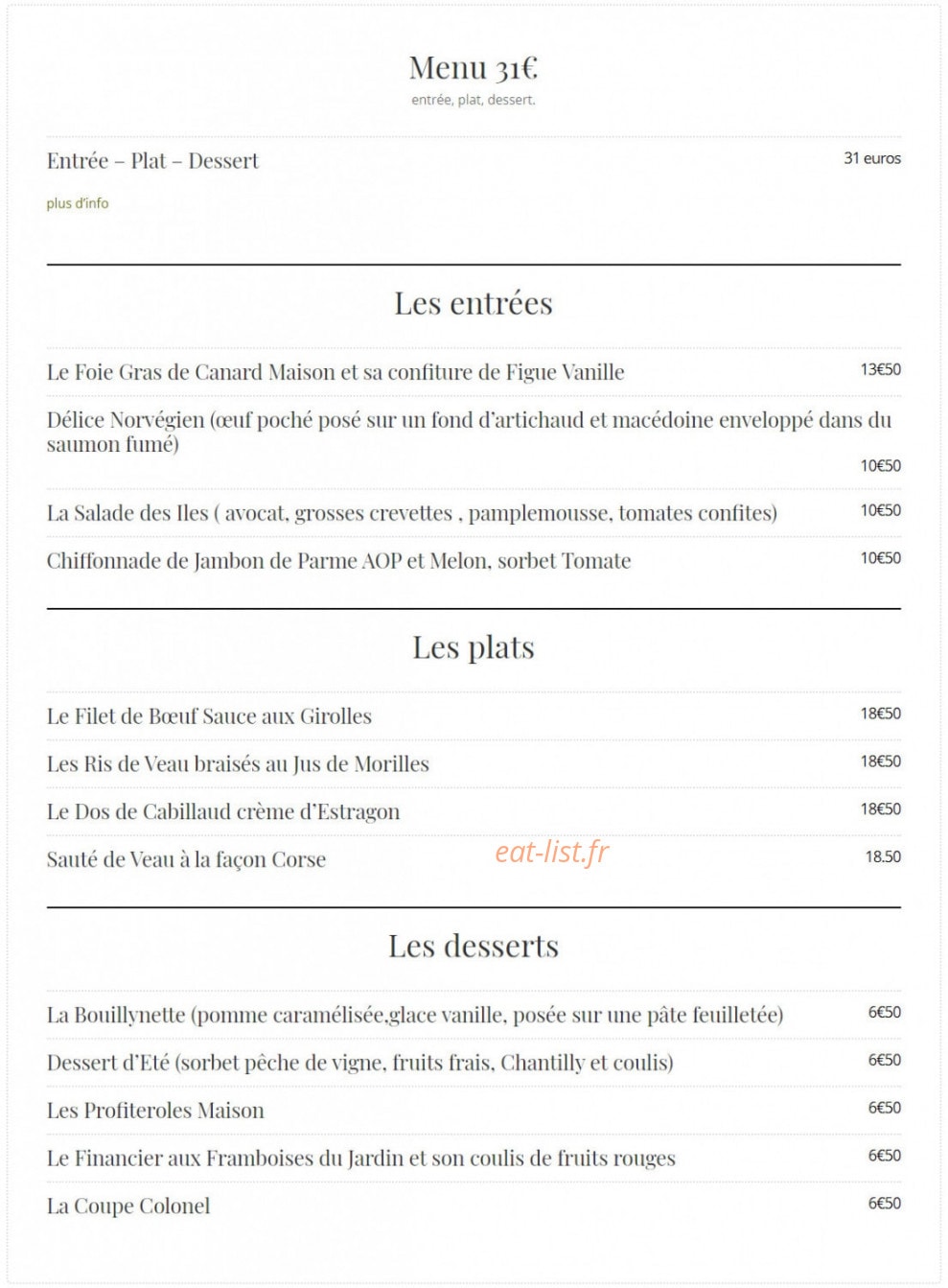 Le Clair de Lune — carte page 1