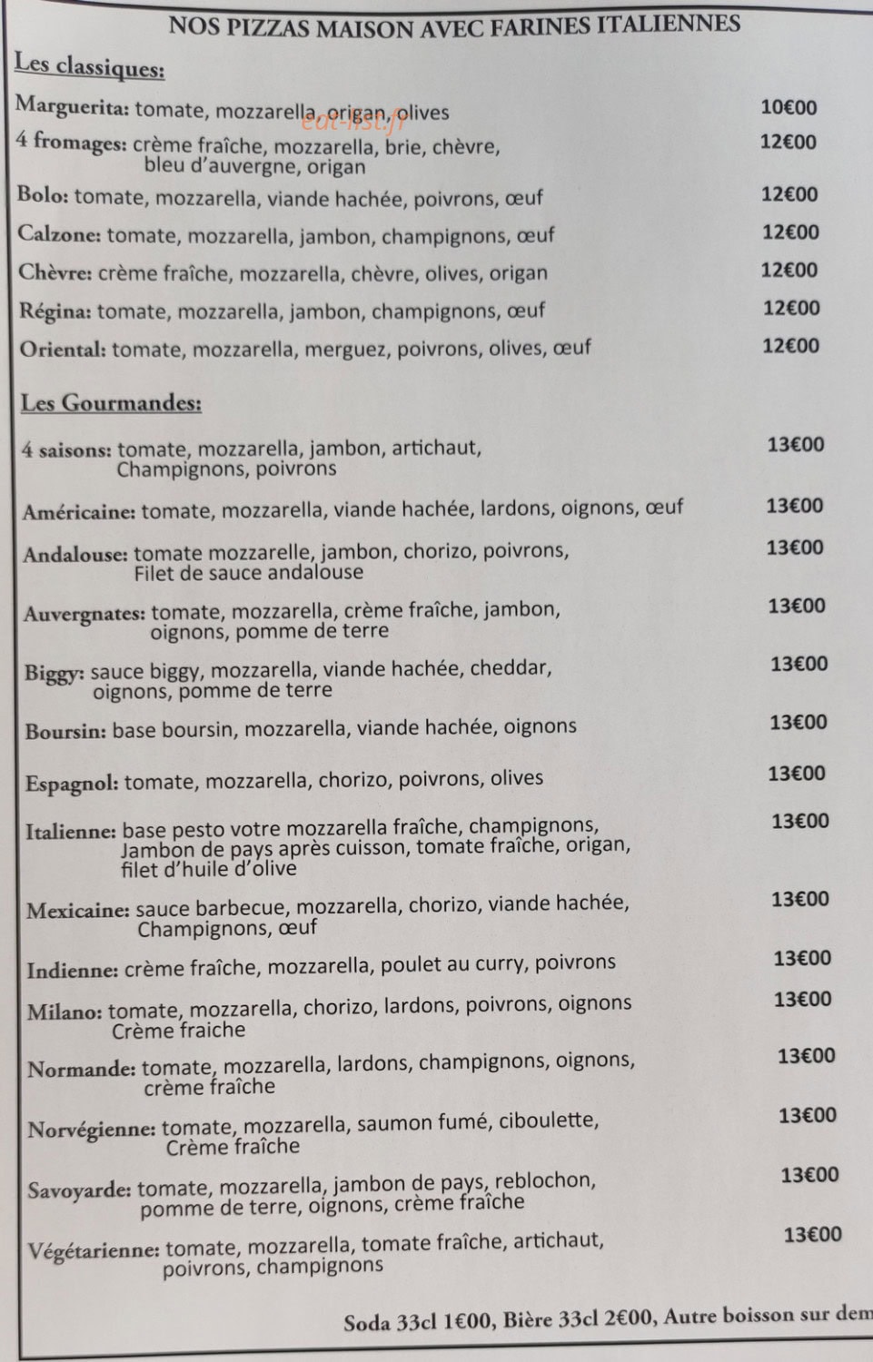 Chez David — carte page 1