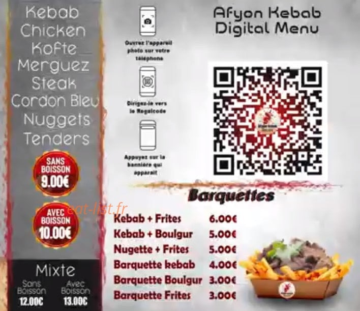 Afyon Kebab — carte page 2