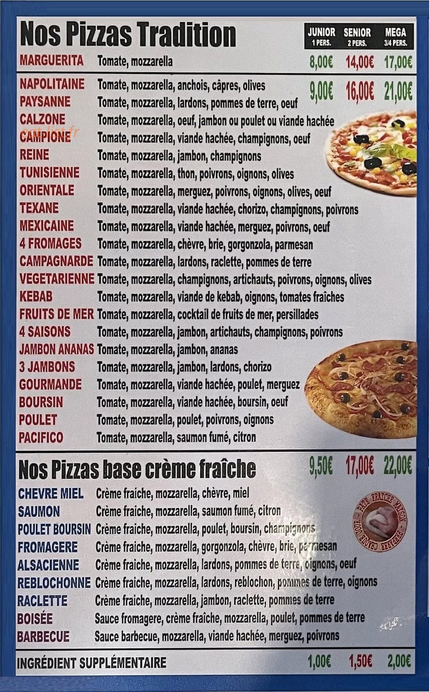 Allo pizza — carte page 1