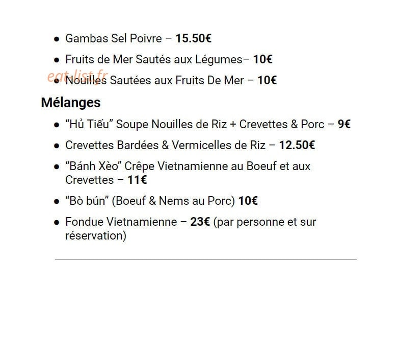 Aux saveurs lointaines — carte page 3