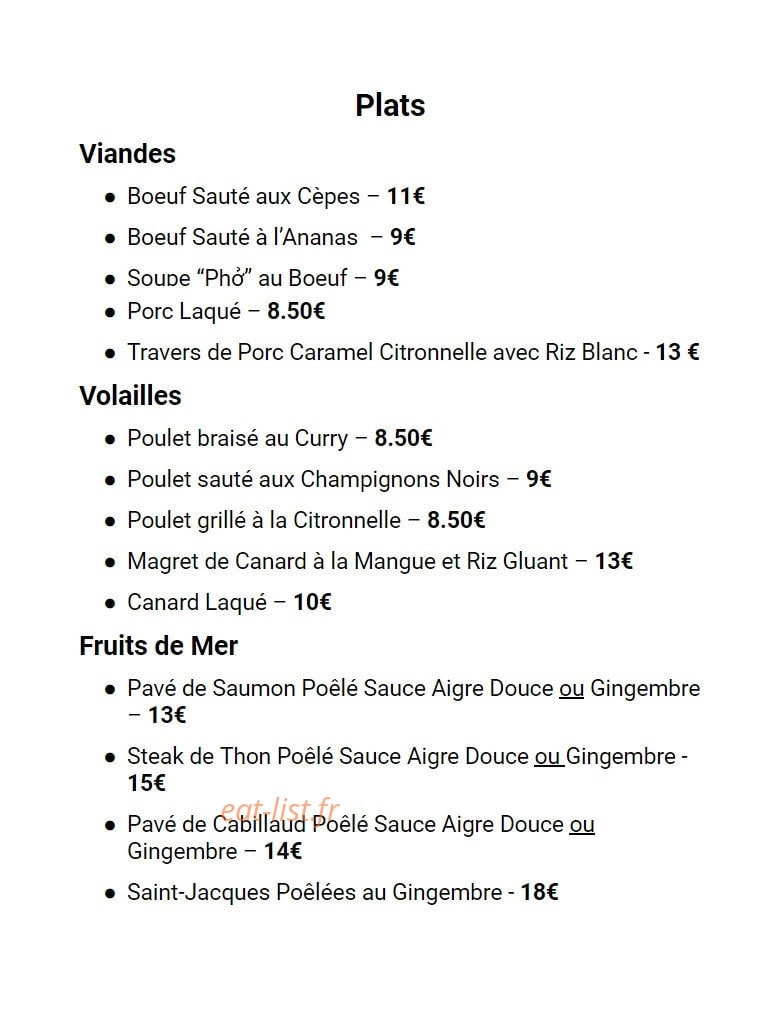 Aux saveurs lointaines — carte page 2