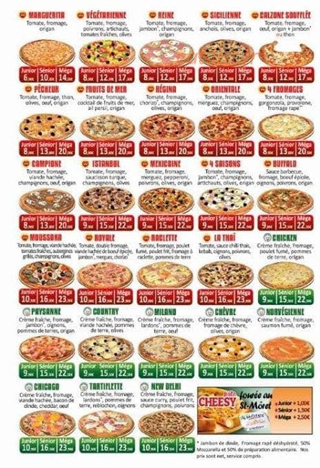 Pizza house — carte page 1