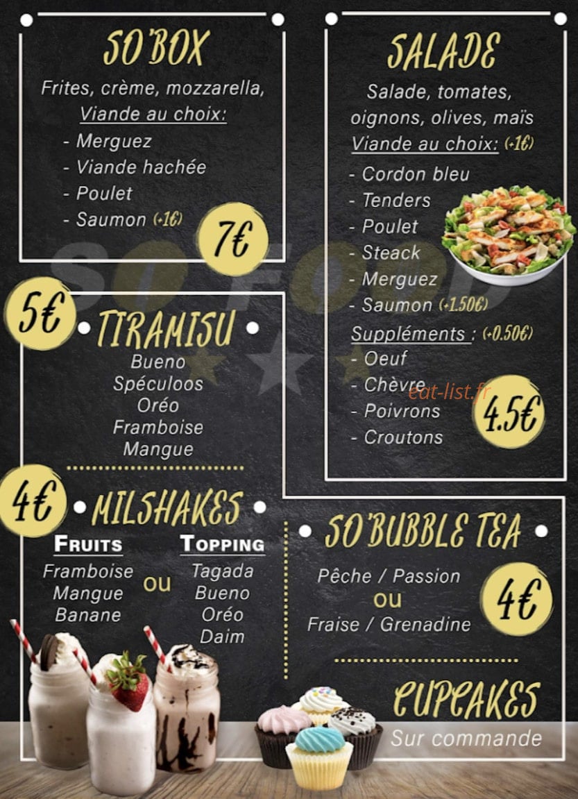 So'Food — carte page 3