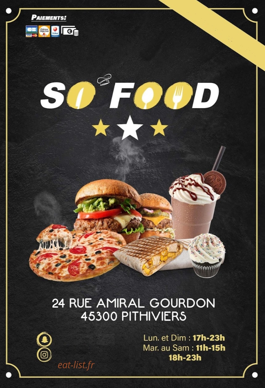 So'Food — carte page 1