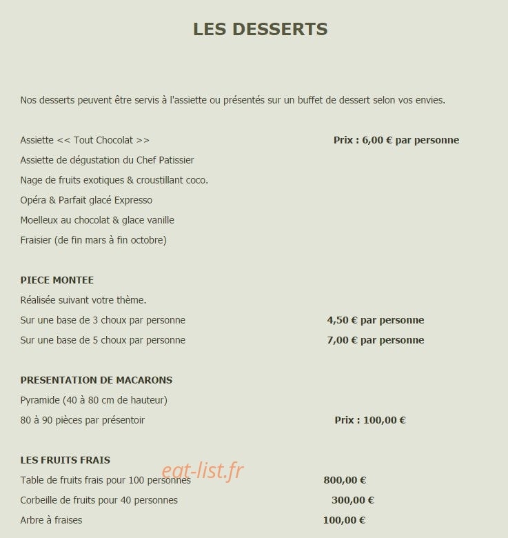 Traiteur Fraicheur — carte page 8