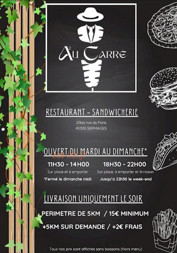 Au Carré — carte page 1