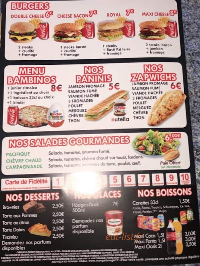 Allo Pizza — carte page 4