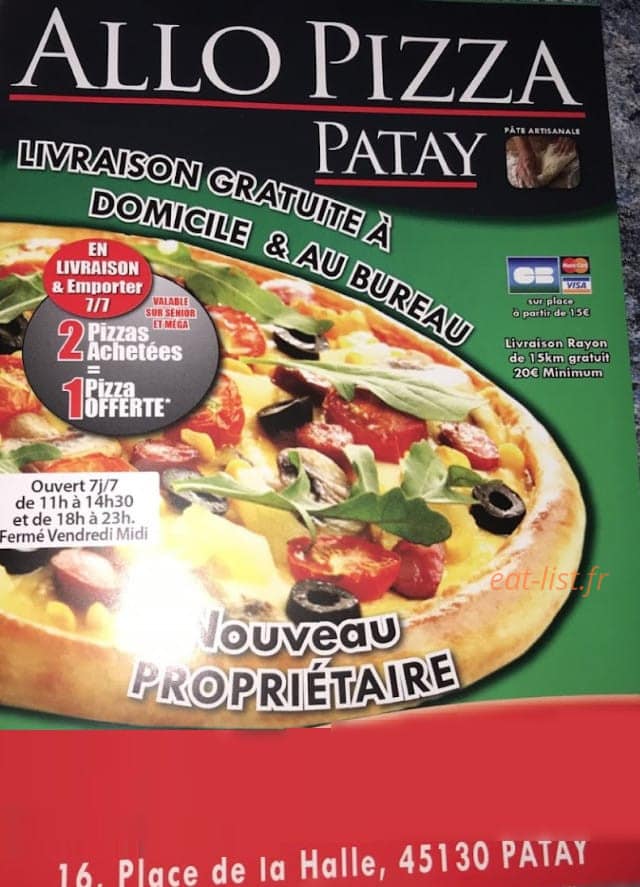 Allo Pizza — carte page 1