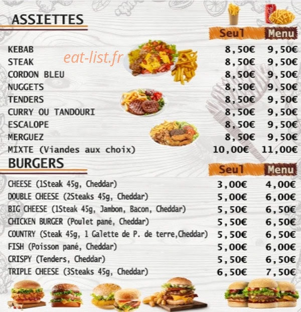 Au P'tit Creux Malesherbe — carte page 1